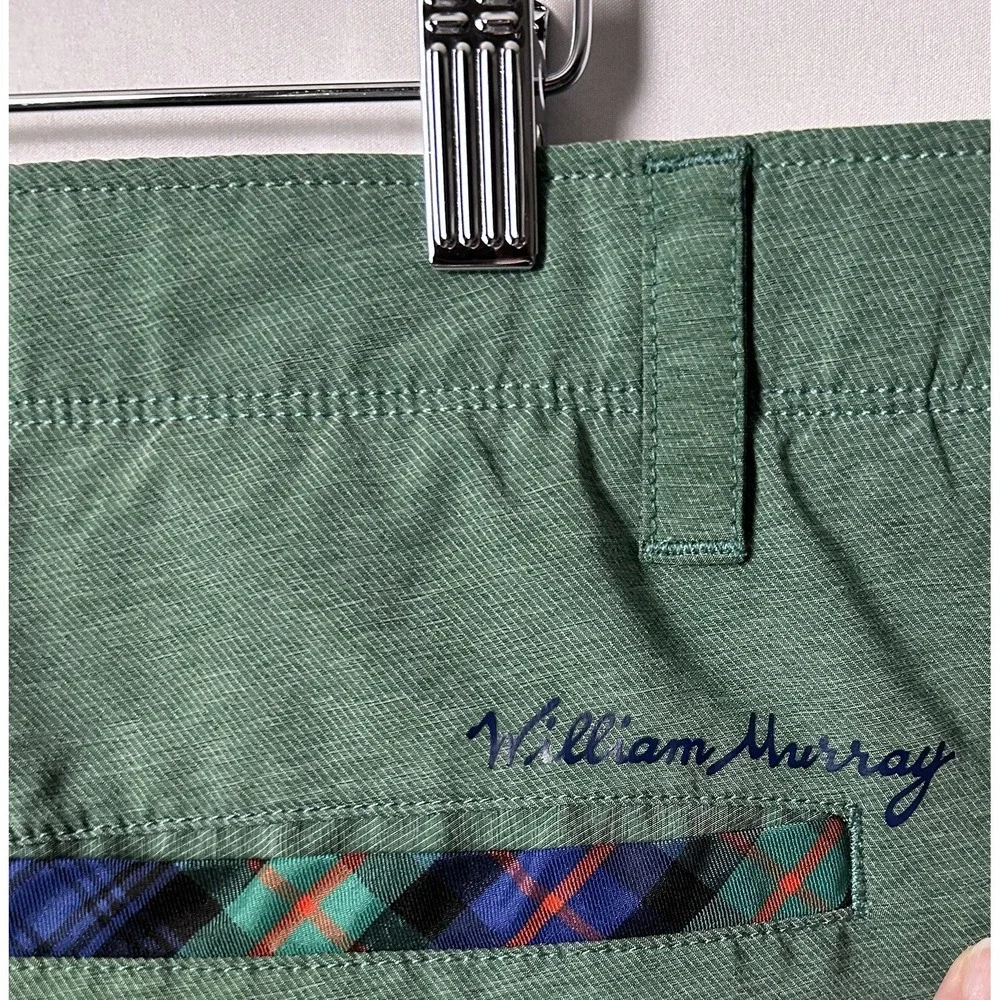 William Murray Shorts Mens 36 Green Straight Fit Golf Chino Stretch Casual - Picture 4 of 8